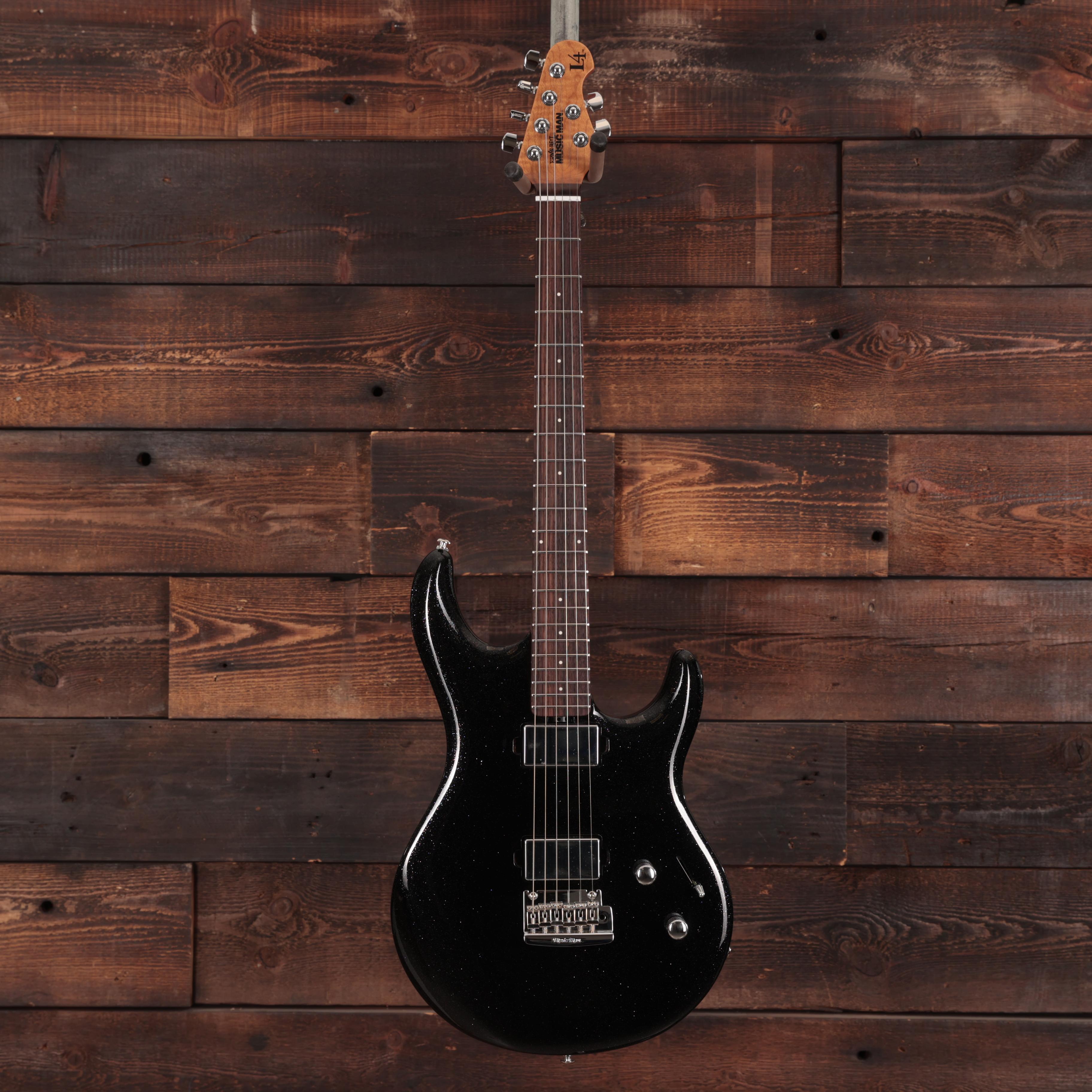Music Man Luke 4 HH Electric Guitar, Black Sparkle - Andertons